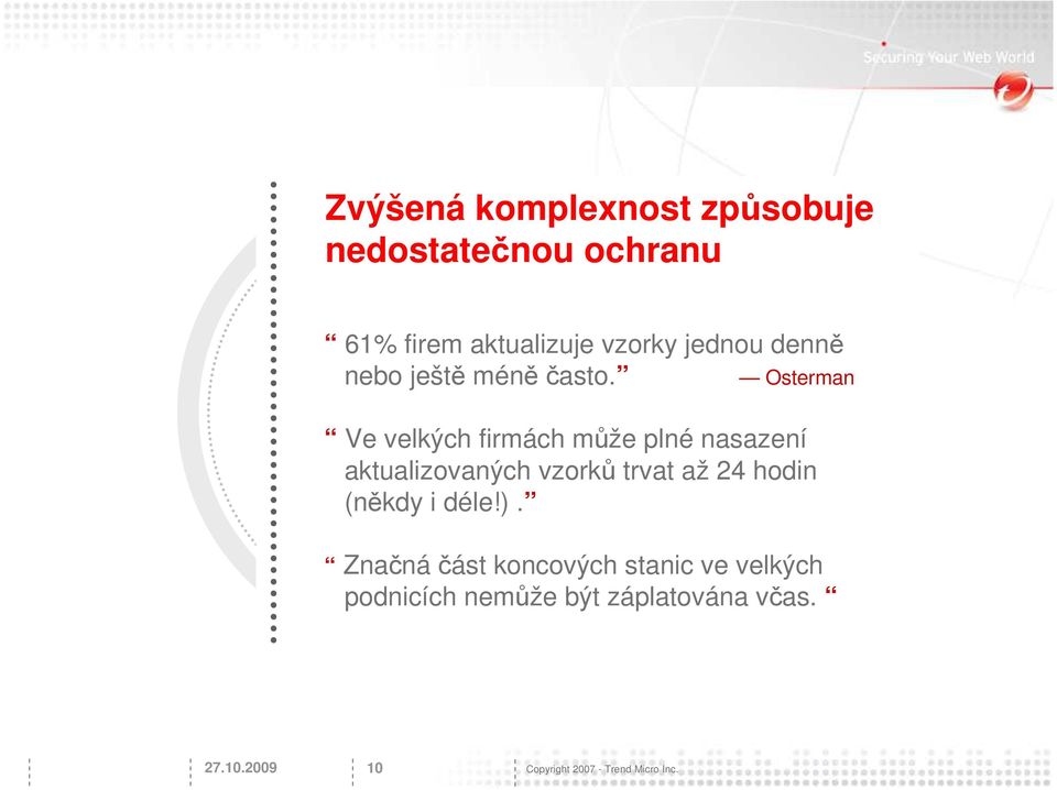 Osterman Ve velkých firmách může plné nasazení aktualizovaných vzorků trvat až 24