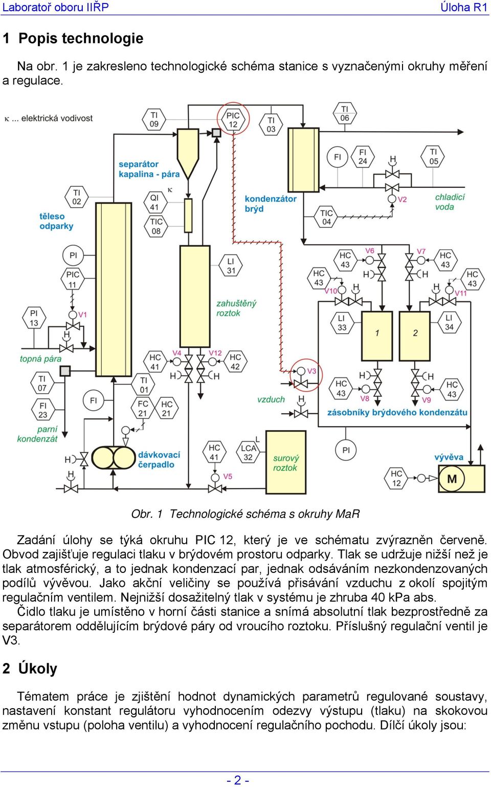 Tlak se udržuje nižší než je tlak atmosférický, a to jednak kondenzací par, jednak odsáváním nezkondenzovaných podílů vývěvou.