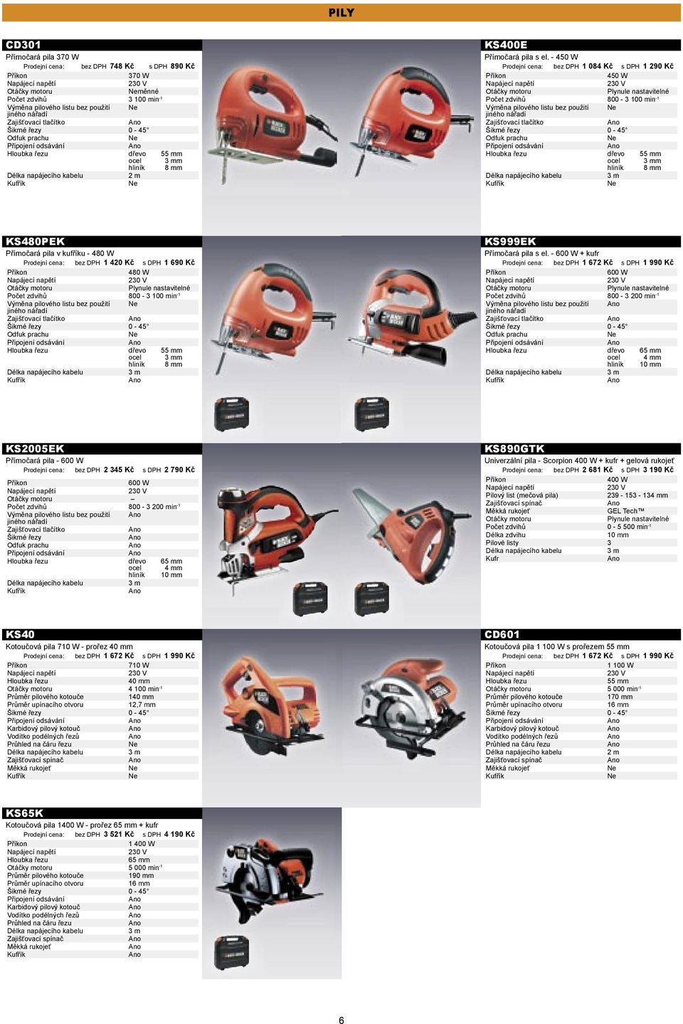 - 450 W : 1 084 Kč s DPH 1 290 Kč 450 W Napájecí napětí motoru nastavitelné Počet zdvihů 800-3 100 min -1 Výměna pilového listu bez použití jiného nářadí Zajišťovací tlačítko Šikmé řezy 0-45 Odfuk