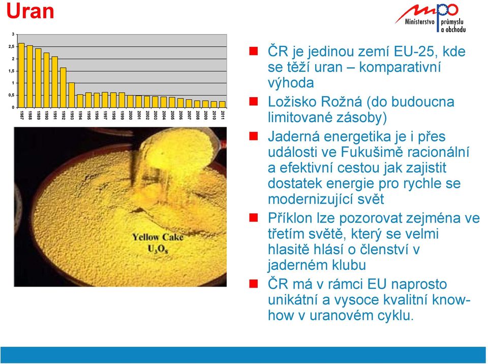 události ve Fukušimě racionální a efektivní cestou jak zajistit dostatek energie pro rychle se modernizující svět Příklon lze pozorovat zejména