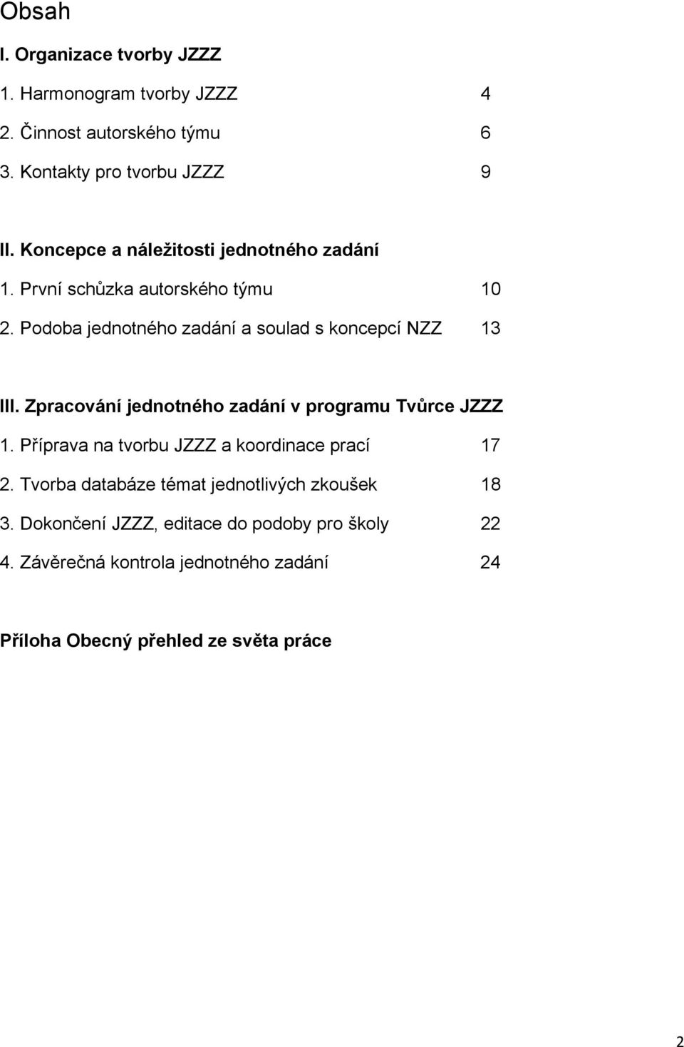 Zpracvání jedntnéh zadání v prgramu Tvůrce JZZZ 1. Příprava na tvrbu JZZZ a krdinace prací 17 2.