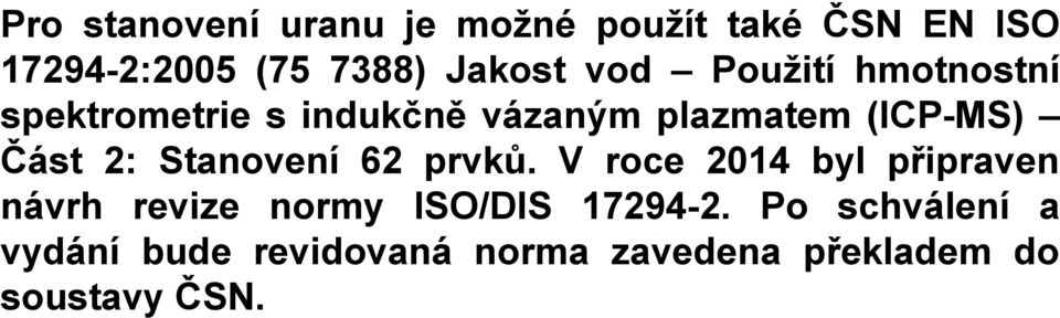 2: Stanovení 62 prvků.