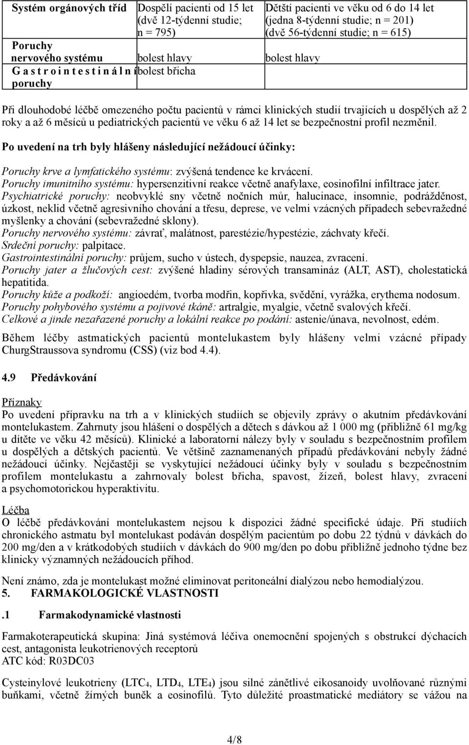 roky a až 6 měsíců u pediatrických pacientů ve věku 6 až 14 let se bezpečnostní profil nezměnil.