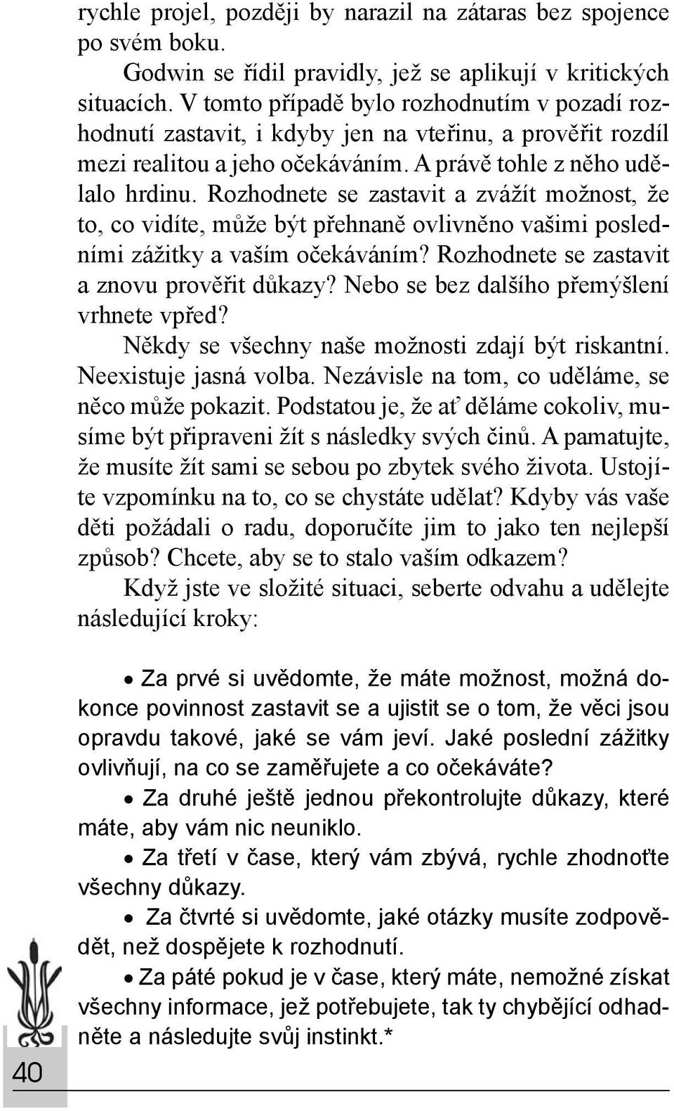 Rozhodnete se zastavit a zvážít možnost, že to, co vidíte, může být přehnaně ovlivněno vašimi posledními zážitky a vaším očekáváním? Rozhodnete se zastavit a znovu prověřit důkazy?