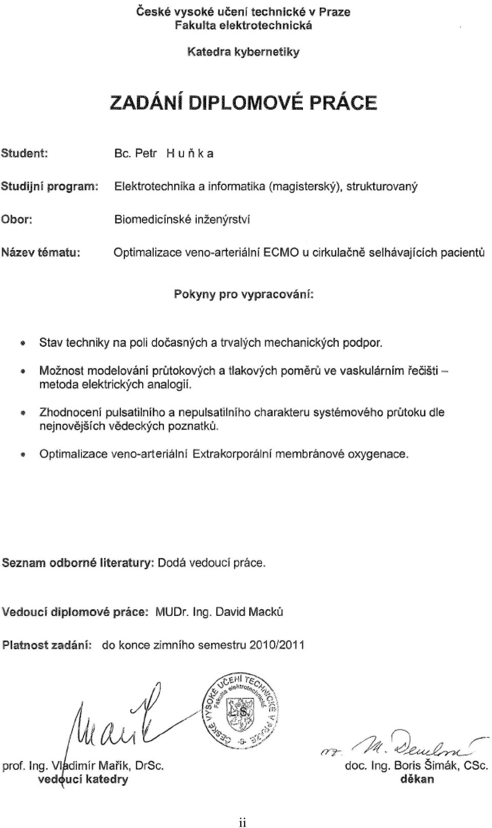 DIPLOMOVÁ PRÁCE. Optimalizace nastavení veno-arteriální ECMO u cirkulačně  selhávajících pacientů - PDF Stažení zdarma