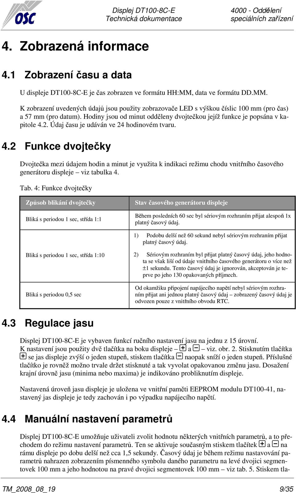 Hodiny jsou od minut odděleny dvojtečkou jejíž funkce je popsána v kapitole 4.