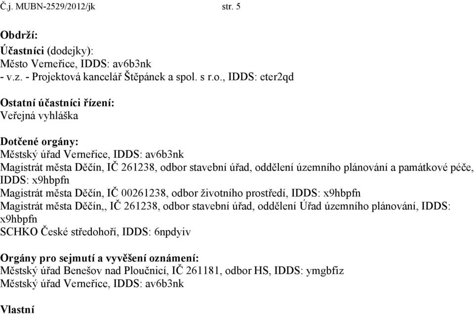 Verneřice, IDDS: av6b3nk - v.z. - Proj