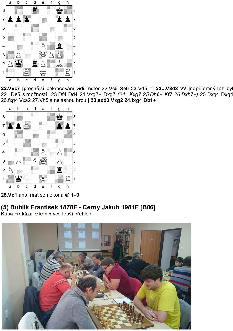 ..Kxg7 25.Dh6+ Kf7 26.Dxh7+) 25.Dxg4 Dxg4 26.fxg4 Vxa2 27.Vh5 s nejasnou hrou ] 23.exd3 Vxg2 24.