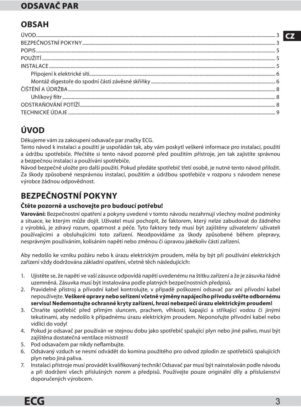 EFT 6025 X ODSAVAČ PAR NÁVOD K OBSLUZE ODSÁVAČ PÁR NÁVOD NA OBSLUHU - PDF  Stažení zdarma