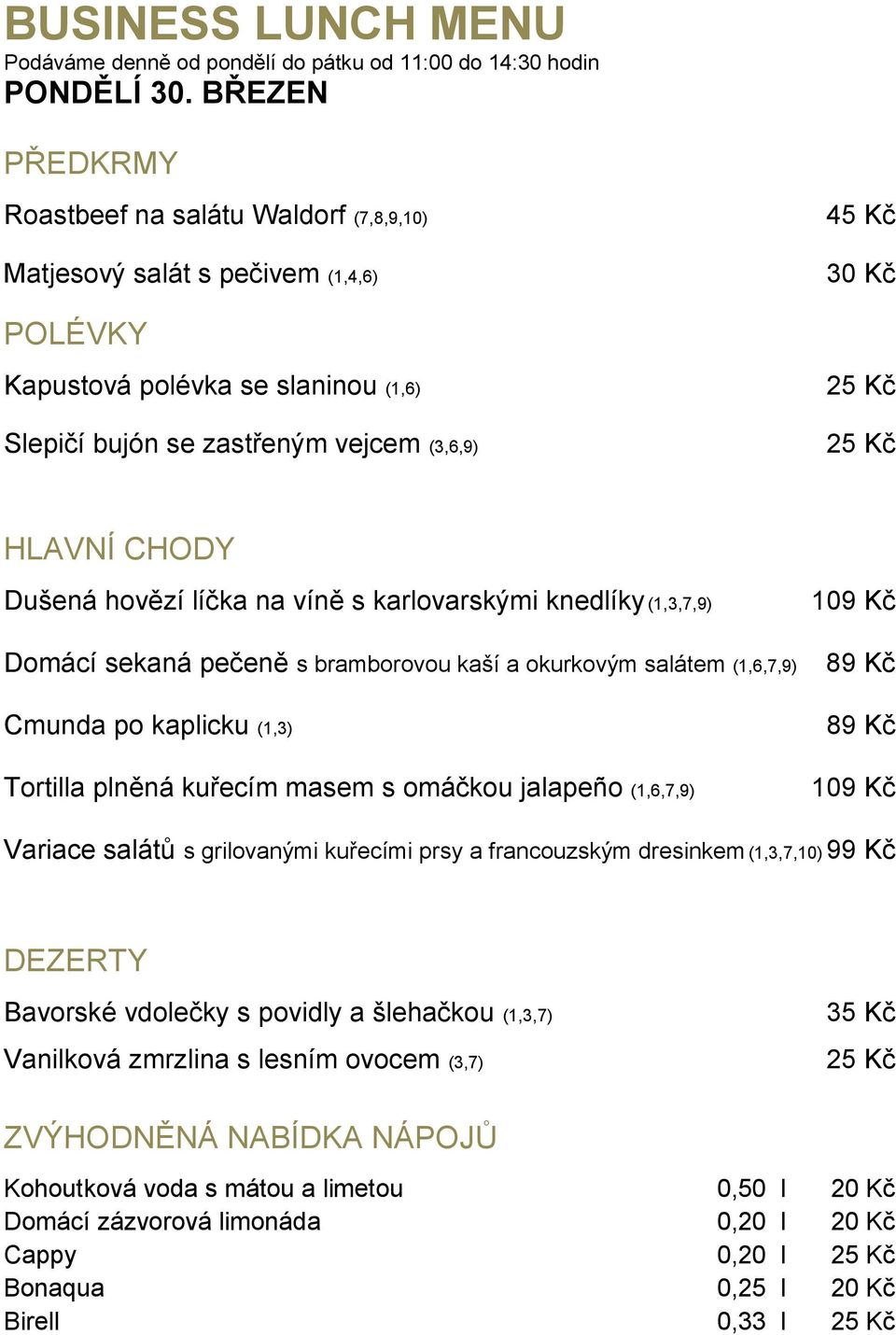pečeně s bramborovou kaší a okurkovým salátem (1,6,7,9)