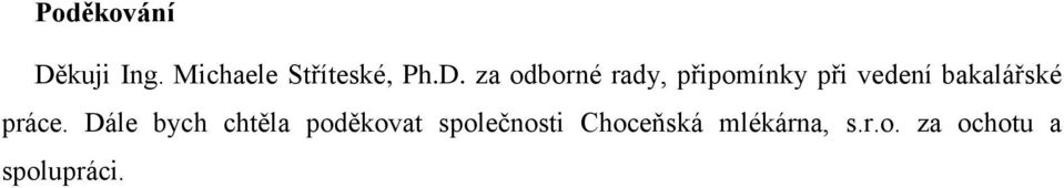 za odborné rady, připomínky při vedení