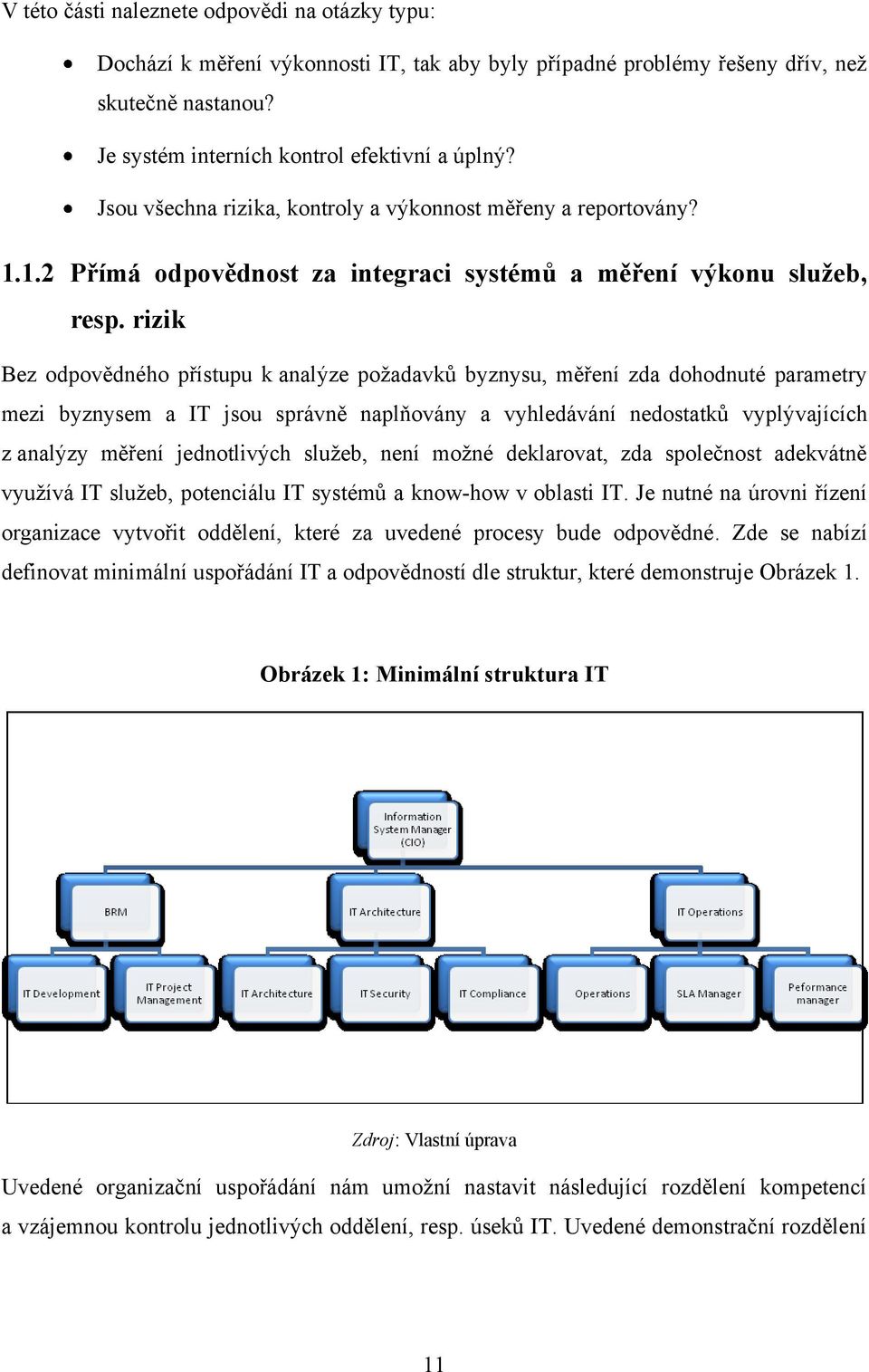 rizik Bez odpovědného přístupu k analýze poţadavků byznysu, měření zda dohodnuté parametry mezi byznysem a IT jsou správně naplňovány a vyhledávání nedostatků vyplývajících z analýzy měření