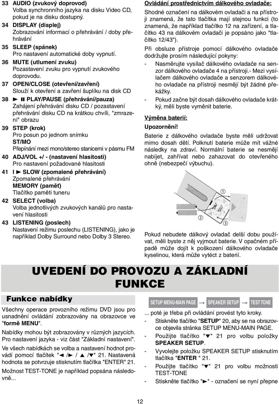 36 MUTE (utlumení zvuku) Pozastavení zvuku pro vypnutí zvukového doprovodu.