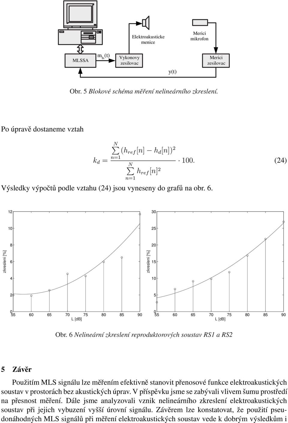 12 30 10 25 8 20 zkresleni [%] 6 zkresleni [%] 15 4 10 2 5 0 55 60 65 70 75 80 85 90 L [db] 0 55 60 65 70 75 80 85 90 L [db] Obr.