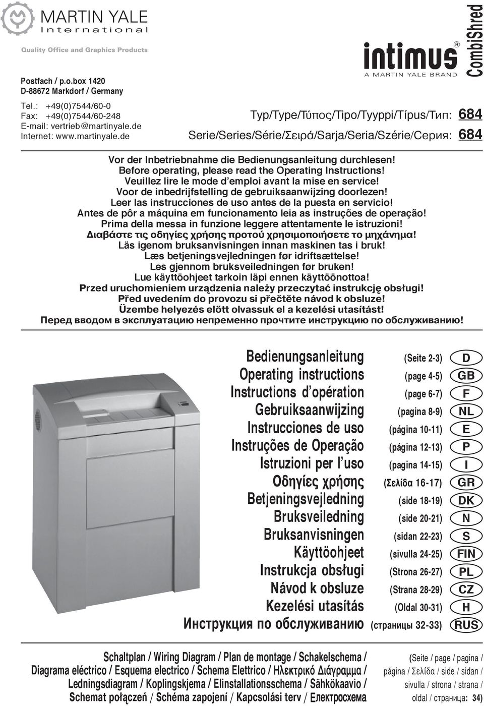 Before operating, please read the Operating Instructions! Veuillez lire le mode d emploi avant la mise en service! Voor de inbedrijfstelling de gebruiksaanwijzing doorlezen!