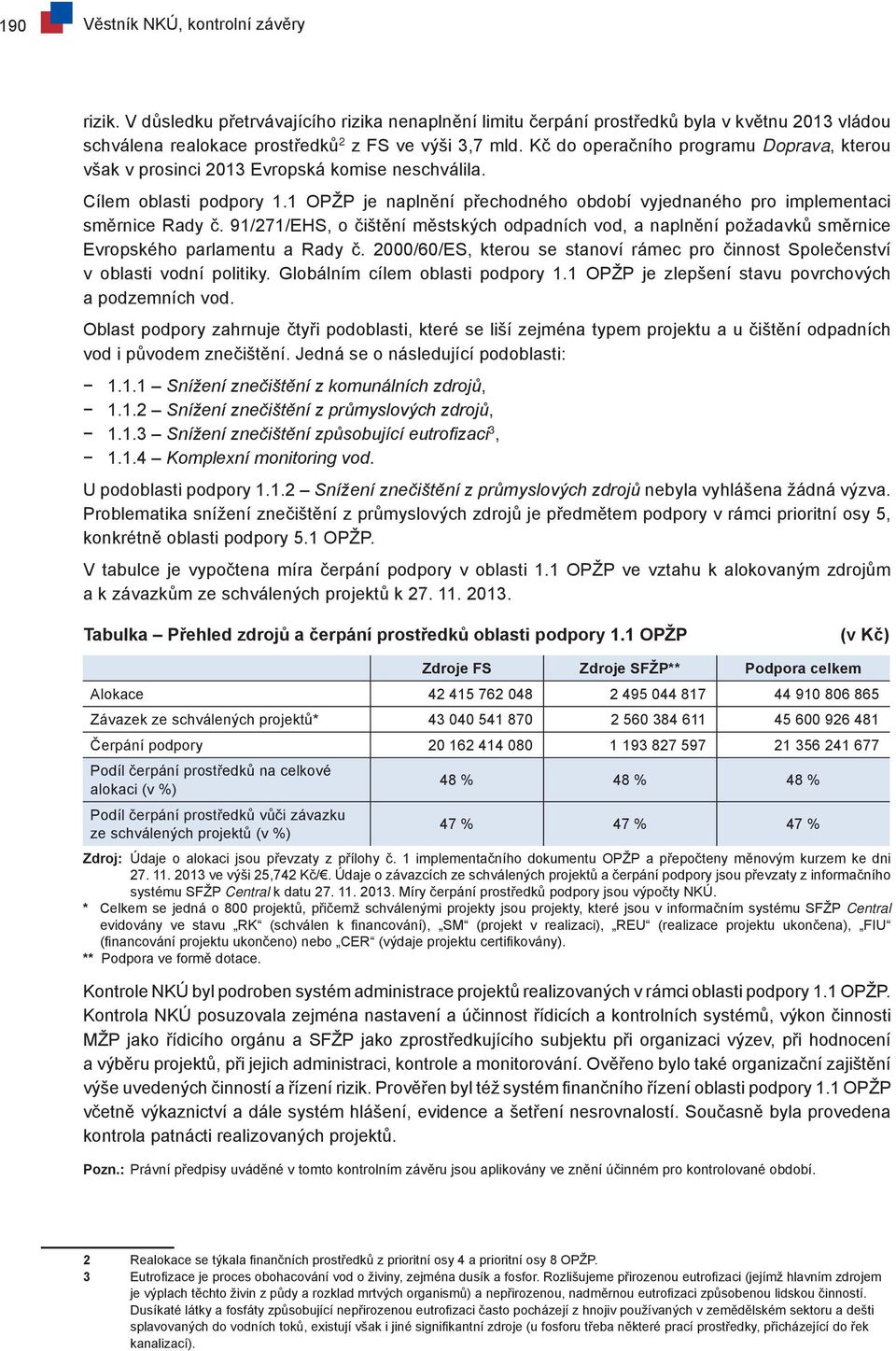 91/271/EHS, o čištění městských odpadních vod, a naplnění požadavků směrnice Evropského parlamentu a Rady č. 2000/60/ES, kterou se stanoví rámec pro činnost Společenství v oblasti vodní politiky.