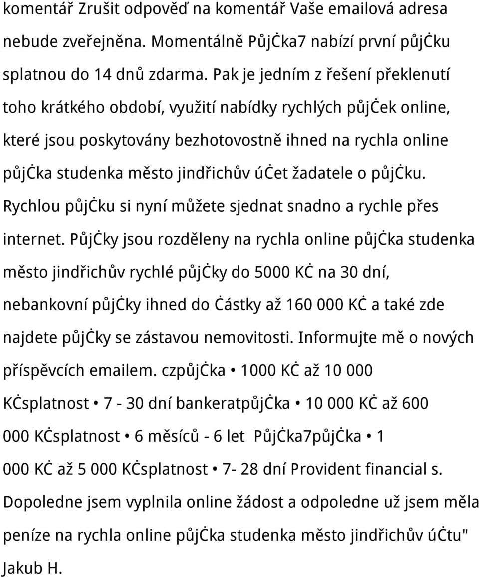 žadatele o půjčku. Rychlou půjčku si nyní můžete sjednat snadno a rychle přes internet.