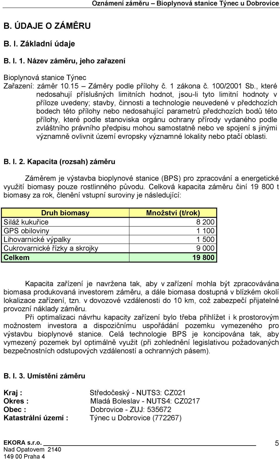 , které nedosahují příslušných limitních hodnot, jsou-li tyto limitní hodnoty v příloze uvedeny; stavby, činnosti a technologie neuvedené v předchozích bodech této přílohy nebo nedosahující parametrů