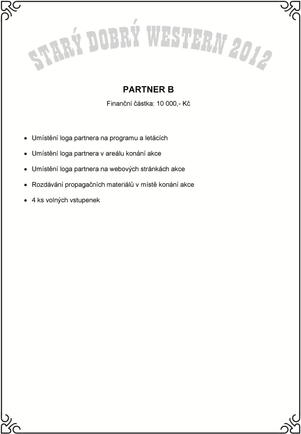 akce Umístění loga partnera na webových stránkách akce