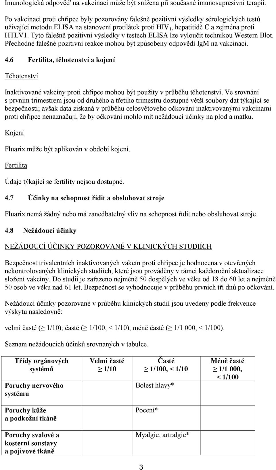 Tyto falešně pozitivní výsledky v testech ELISA lze vyloučit technikou Western Blot. Přechodné falešné pozitivní reakce mohou být způsobeny odpovědí IgM na vakcinaci. 4.