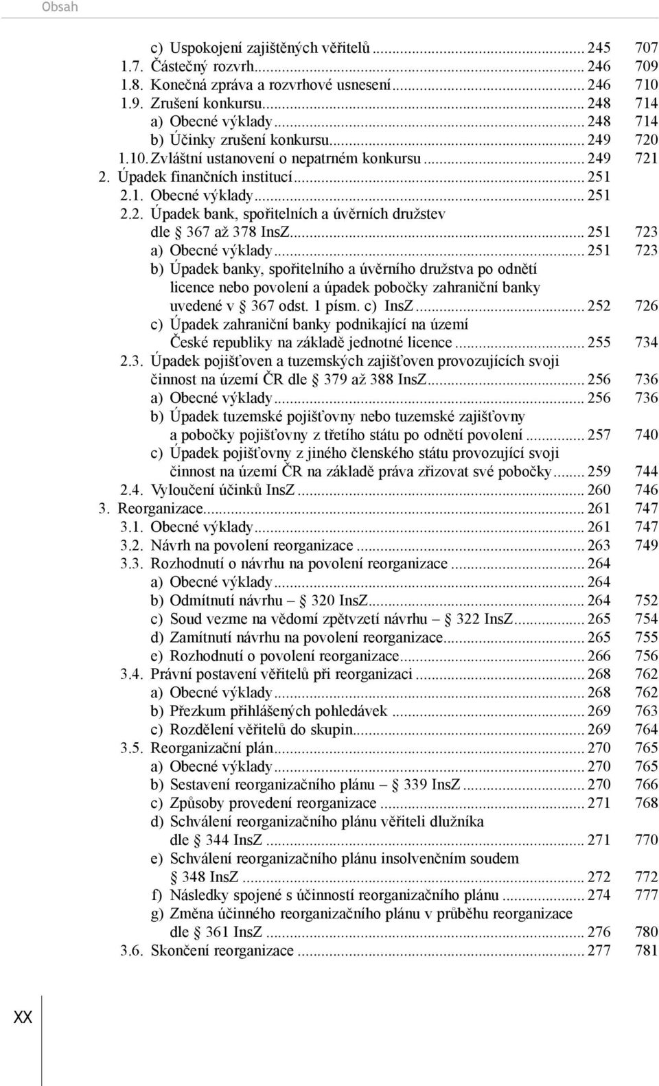 .. 251 723 a) Obecné výklady... 251 723 b) Úpadek banky, spořitelního a úvěrního družstva po odnětí licence nebo povolení a úpadek pobočky zahraniční banky uvedené v 367 odst. 1 písm. c) InsZ.