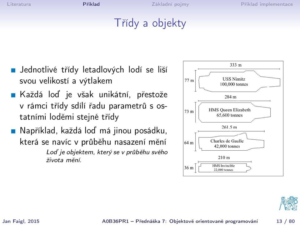 loděmi stejné třídy Například, každá loď má jinou posádku, která se navíc v průběhu nasazení mění Loď je