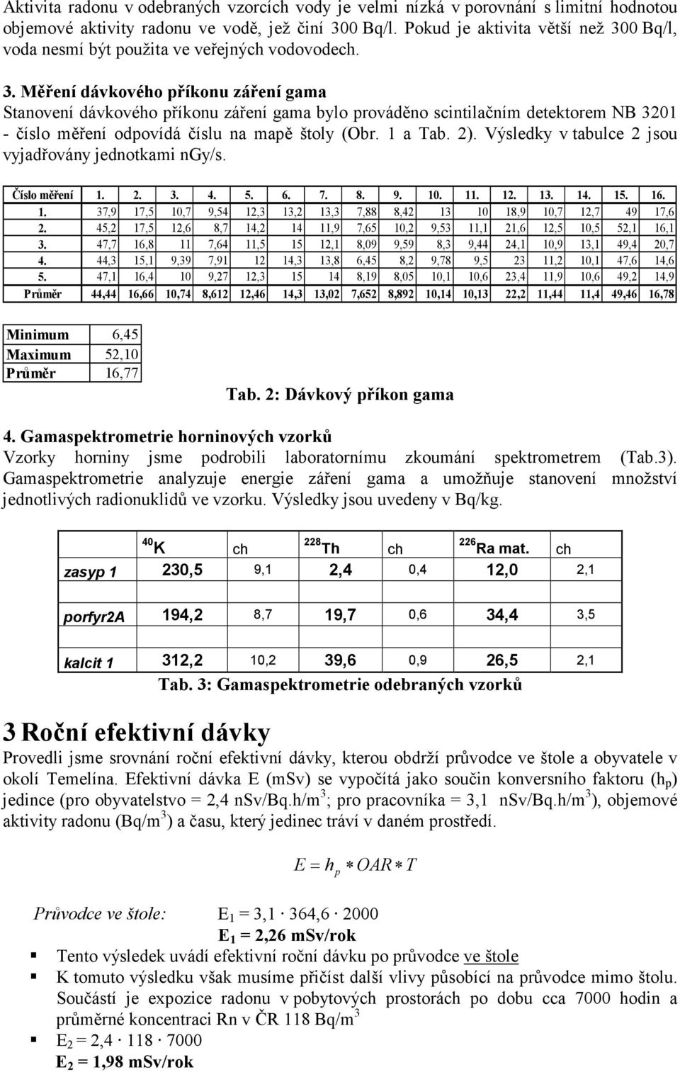 0 Bq/l, voda nesmí být použita ve veřejných vodovodech. 3.
