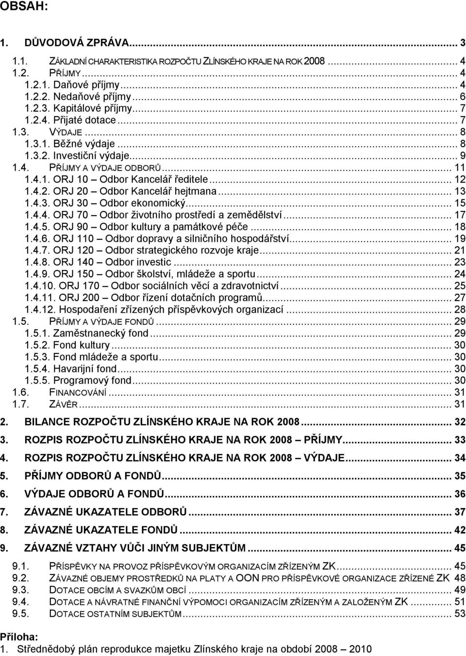 ..13 1.4.3. ORJ 30 Odbor ekonomický...15 1.4.4. ORJ 70 Odbor životního prostředí a zemědělství...17 1.4.5. ORJ 90 Odbor kultury a památkové péče...18 1.4.6.