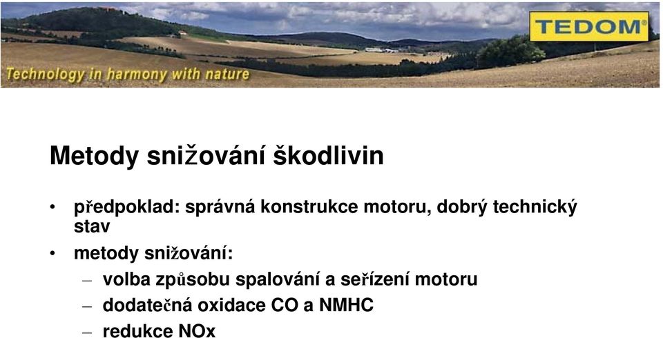 snižování: volba způsobu spalování a seřízení