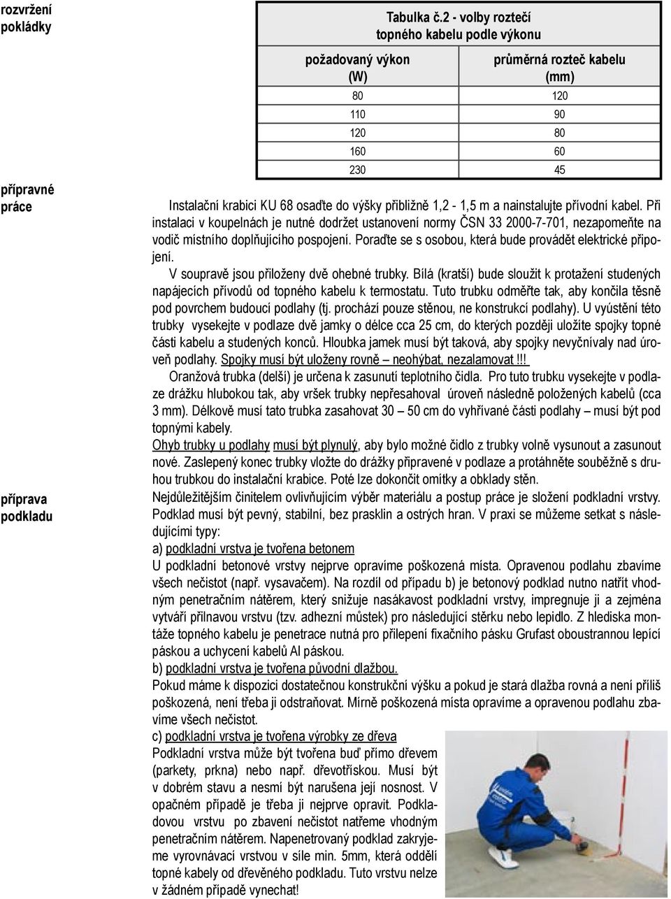 Při instalaci v koupelnách je nutné dodržet ustanovení normy ČSN 33 2000-7-701, nezapomeňte na vodič místního doplňujícího pospojení. Poraďte se s osobou, která bude provádět elektrické připojení.