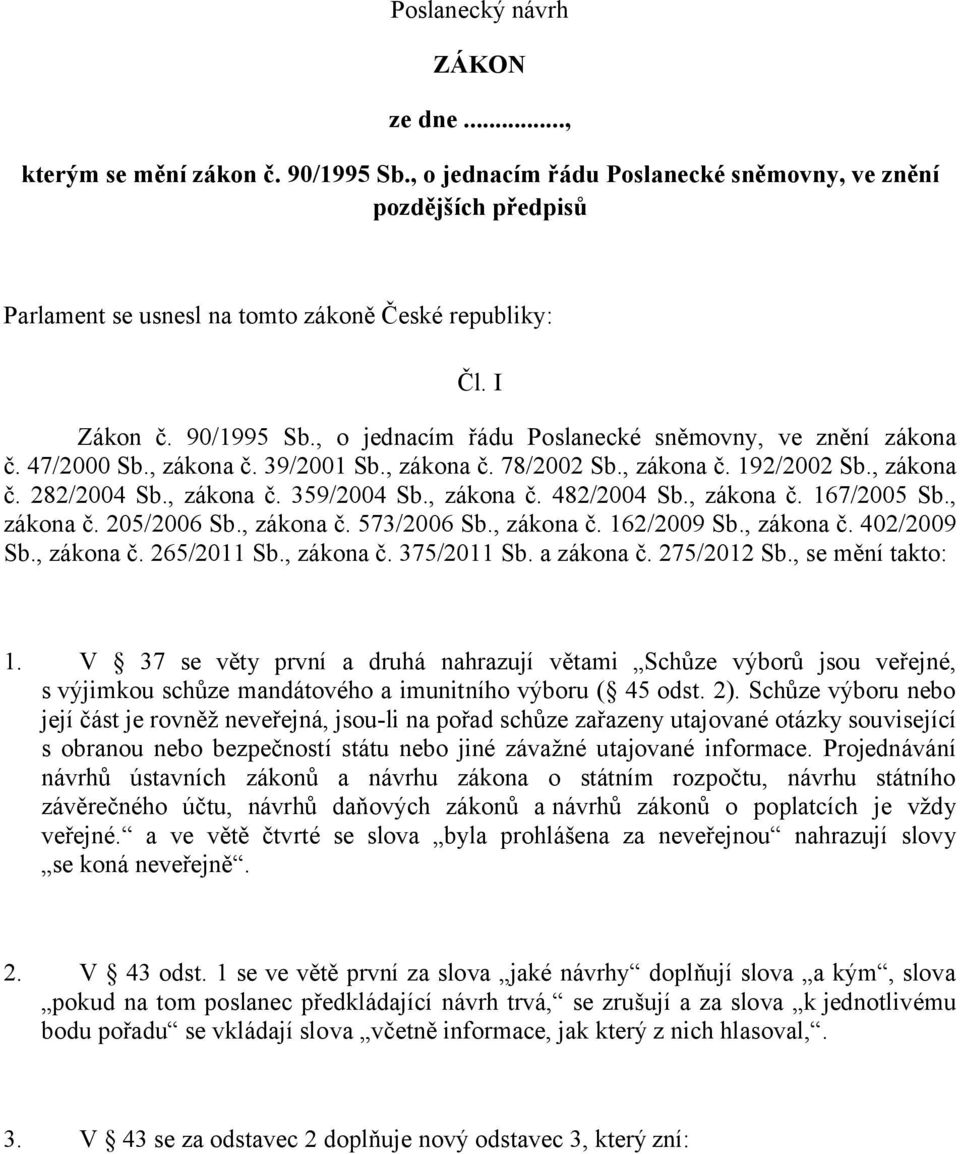 , zákona č. 482/2004 Sb., zákona č. 167/2005 Sb., zákona č. 205/2006 Sb., zákona č. 573/2006 Sb., zákona č. 162/2009 Sb., zákona č. 402/2009 Sb., zákona č. 265/2011 Sb., zákona č. 375/2011 Sb.