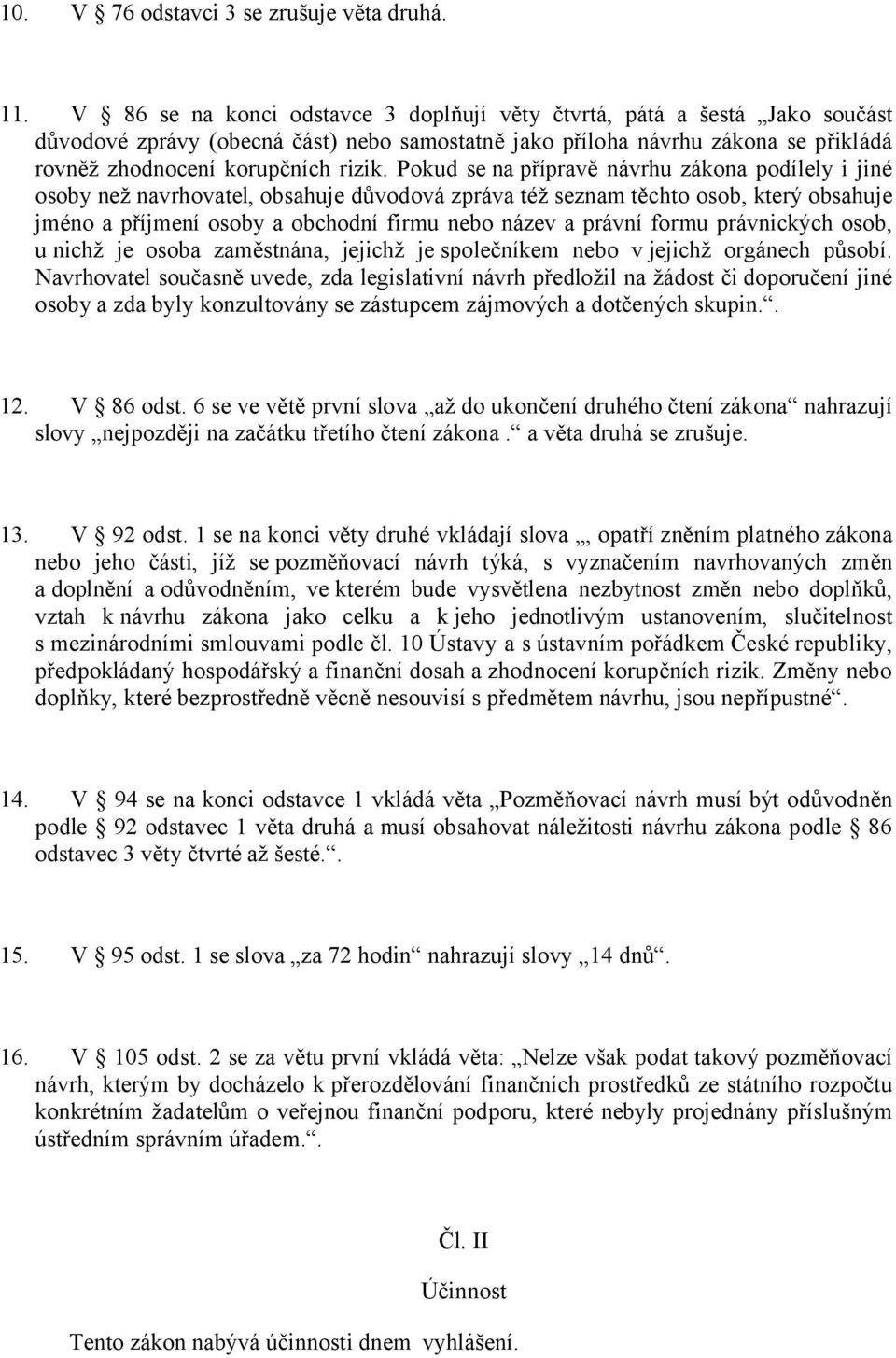 Pokud se na přípravě návrhu zákona podílely i jiné osoby než navrhovatel, obsahuje důvodová zpráva též seznam těchto osob, který obsahuje jméno a příjmení osoby a obchodní firmu nebo název a právní