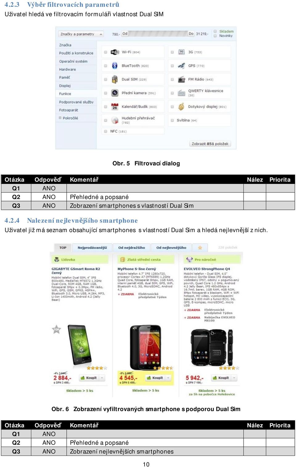 ANO Přehledné a popsané Q3 ANO Zobrazení smartphones s vlastností Dual Sim 4.2.
