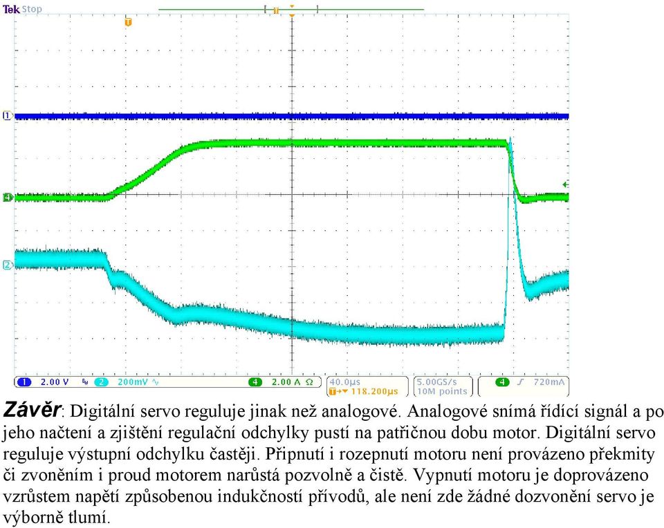 Digitální servo reguluje výstupní odchylku častěji.