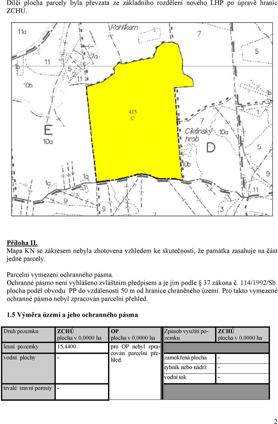 Ochranné pásmo není vyhlášeno zvláštním předpisem a je jím podle 37 zákona č. 114/1992/Sb. plocha podél obvodu PP do vzdálenosti 50 m od hranice chráněného území.