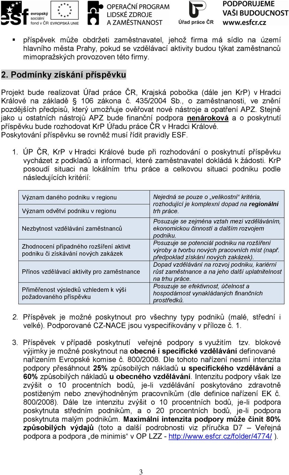 , o zaměstnanosti, ve znění pozdějších předpisů, který umožňuje ověřovat nové nástroje a opatření APZ.