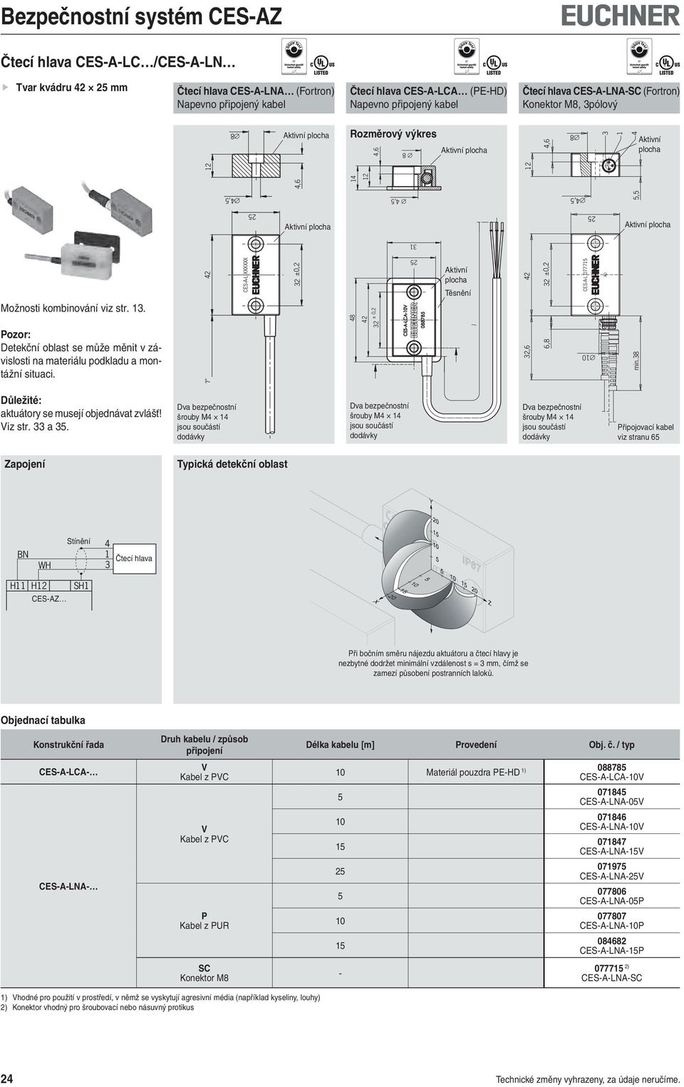 2 ±0,2 12, 1 Možnosti kombinování viz str. 1. 8 2 ± 0,2 2 Těsnění 2 2 ±0,2 CES-A-L 07771 A0 Pozor: Detekční oblast se může měnit v závislosti na materiálu podkladu a montážní situaci.