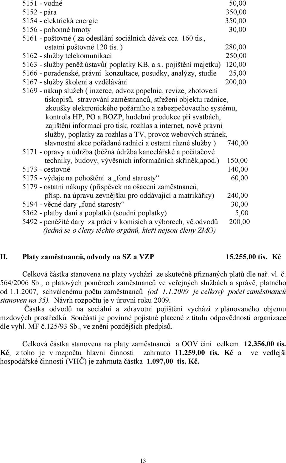 užby telekomunikací 250,00 5163 - sl