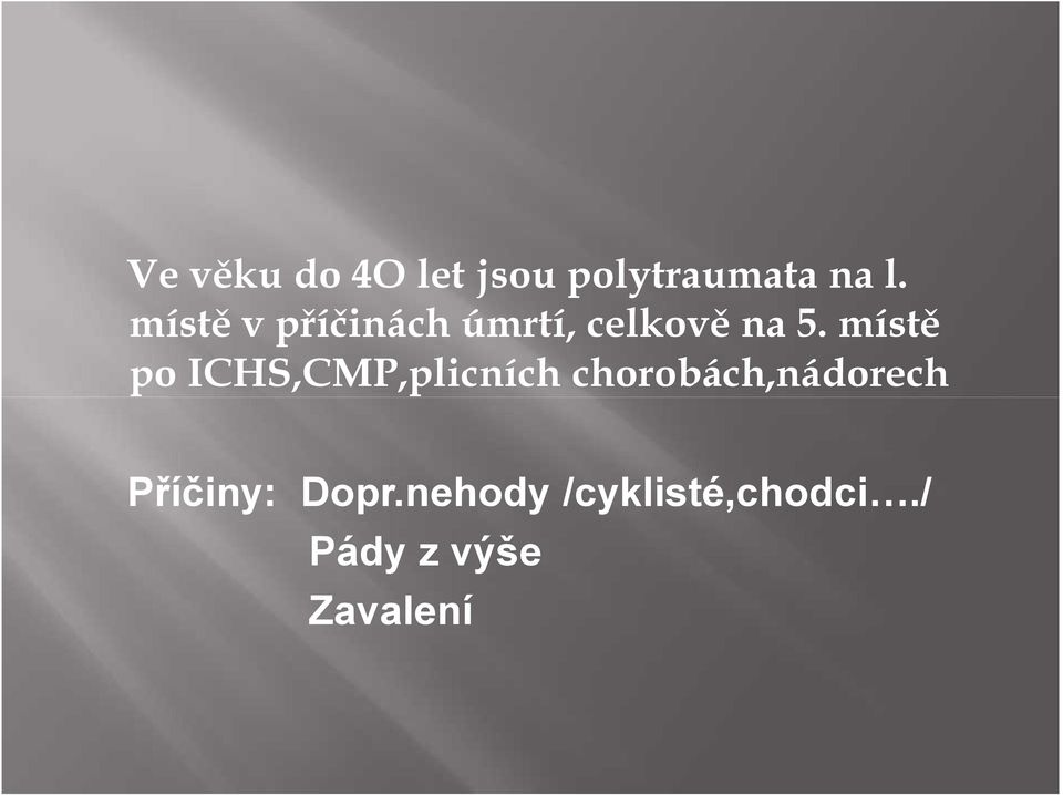 místě po ICHS,CMP,plicních chorobách,nádorech