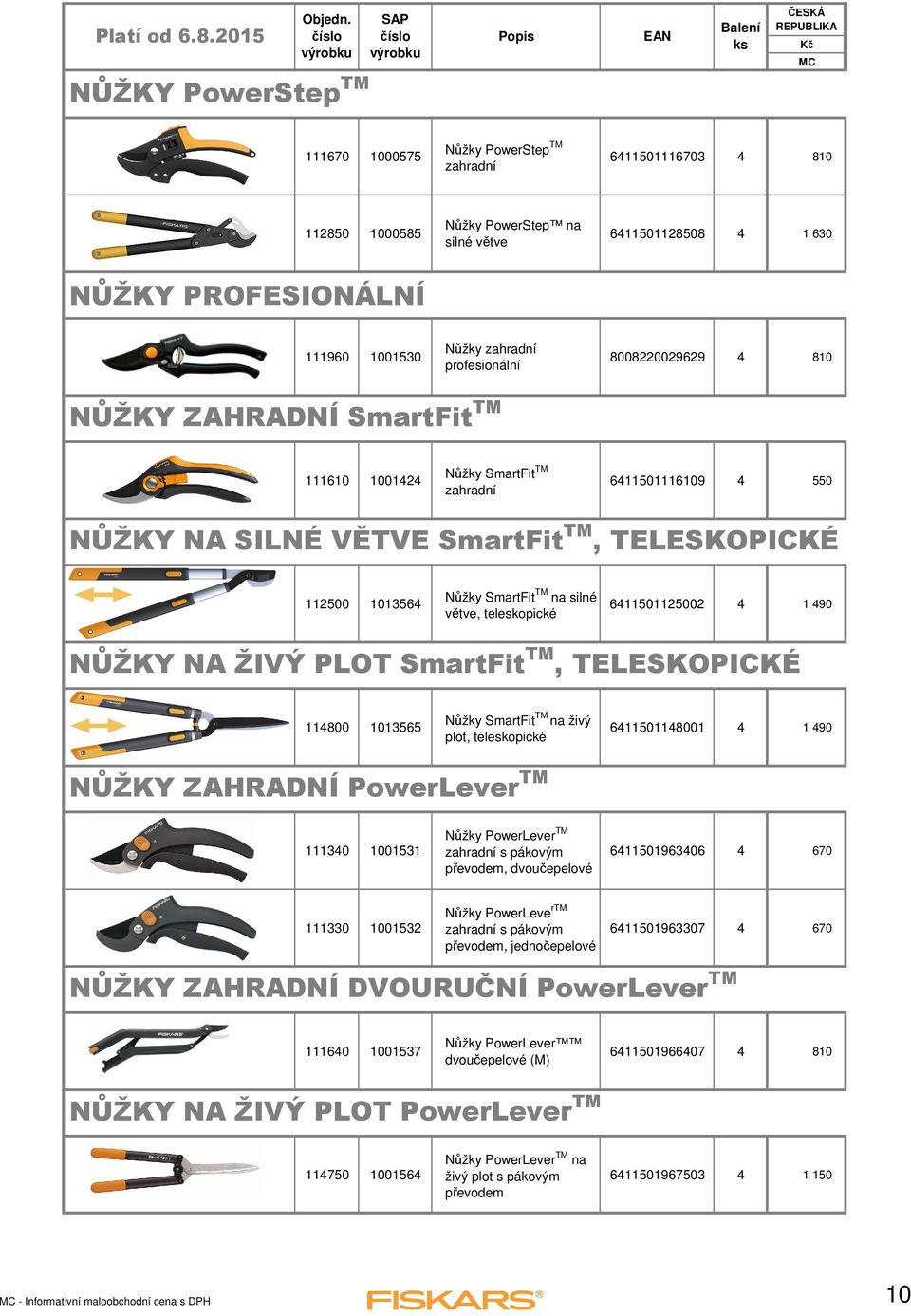 TM na silné větve, teleskopické 6411501125002 4 1 490 NŮŽKY NA ŽIVÝ PLOT SmartFit TM, TELESKOPICKÉ 114800 1013565 Nůžky SmartFit TM na živý plot, teleskopické 6411501148001 4 1 490 NŮŽKY ZAHRADNÍ