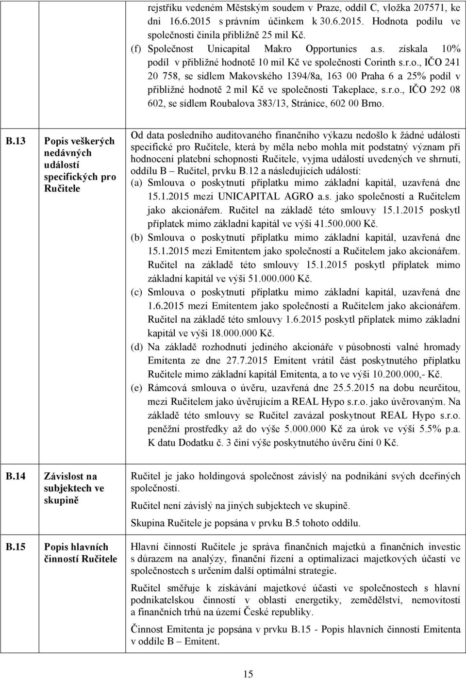 r.o., IČO 292 08 602, se sídlem Roubalova 383/13, Stránice, 602 00 Br