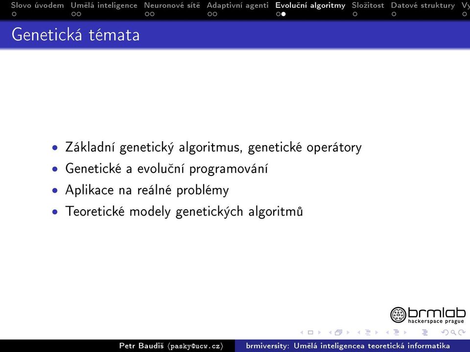 a evolu ní programování Aplikace na