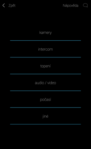 5.2 Stiskem záložky vstoupíte do menu Nastavení, kde se zobrazí nabídka pro úpravu a konfiguraci aplikace.