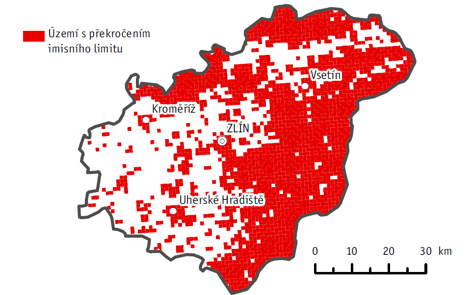 Kvalita ovzduší Zlínský kraj dlouhodobě patří mezi kraje se zhoršenou kvalitou ovzduší, významnou zátěž představuje dálkový přenos znečištění z Moravskoslezského kraje silniční doprava lokální