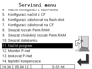 Servisní menu 3-66 Administrační menu 3.5.11 