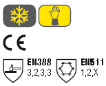 EUR DF132 WINTER -rukavice kanadského typu, flanelem lemovaná hovězí štípenková kůže, plátěný hřbet s koženým vyztužením, elastický úplet na zápěstí, vel.