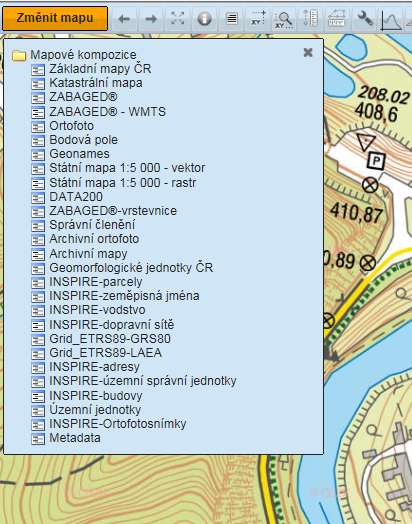 Aplikace pro prohlížecí služby klient Geoprohlížeč WMS