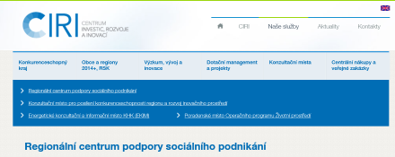 Regionální centrum podpory sociálního podnikání platforma zaměřená na rozvoj sociálního podnikání v KHK http://www.cirihk.cz/regionalni-centrum-podpory-socialniho-podnikani.