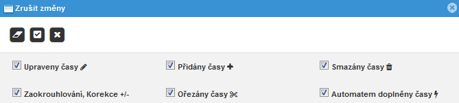 Web Visitor 4.1.2 Funkční a editační ikony v Detailu dne Přepočítat docházku Přepočítá jen konkrétní zvolený den.