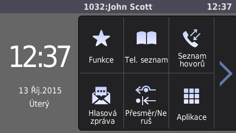 Před použitím telefonů Displej a ikony Displej [Příklad] Stavová lišta Stavová lišta má 2 zobrazení, která se střídají tam a zpět. Poklepání na tuto oblast nemá žádný efekt.